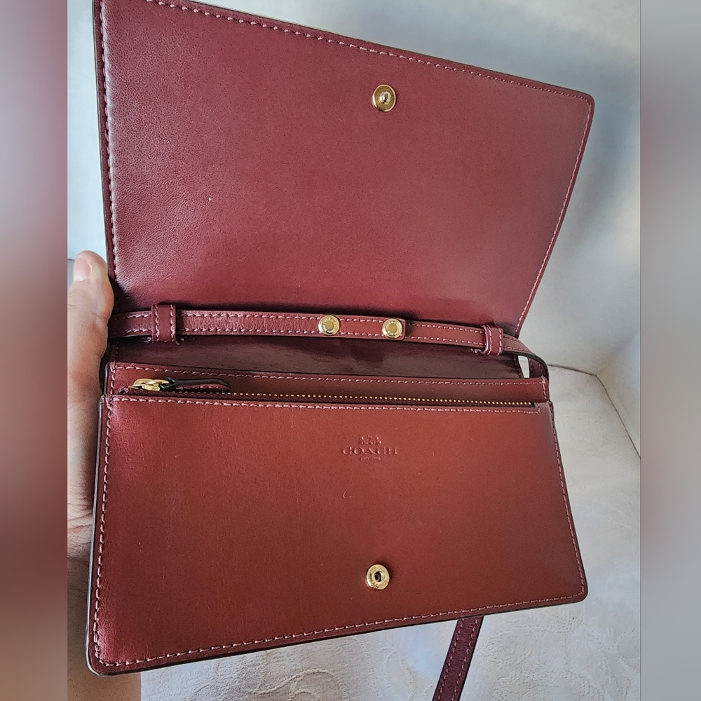 Coach Floral Signature Crossbody Bag in Brown and Pink - Picture 5 of 16